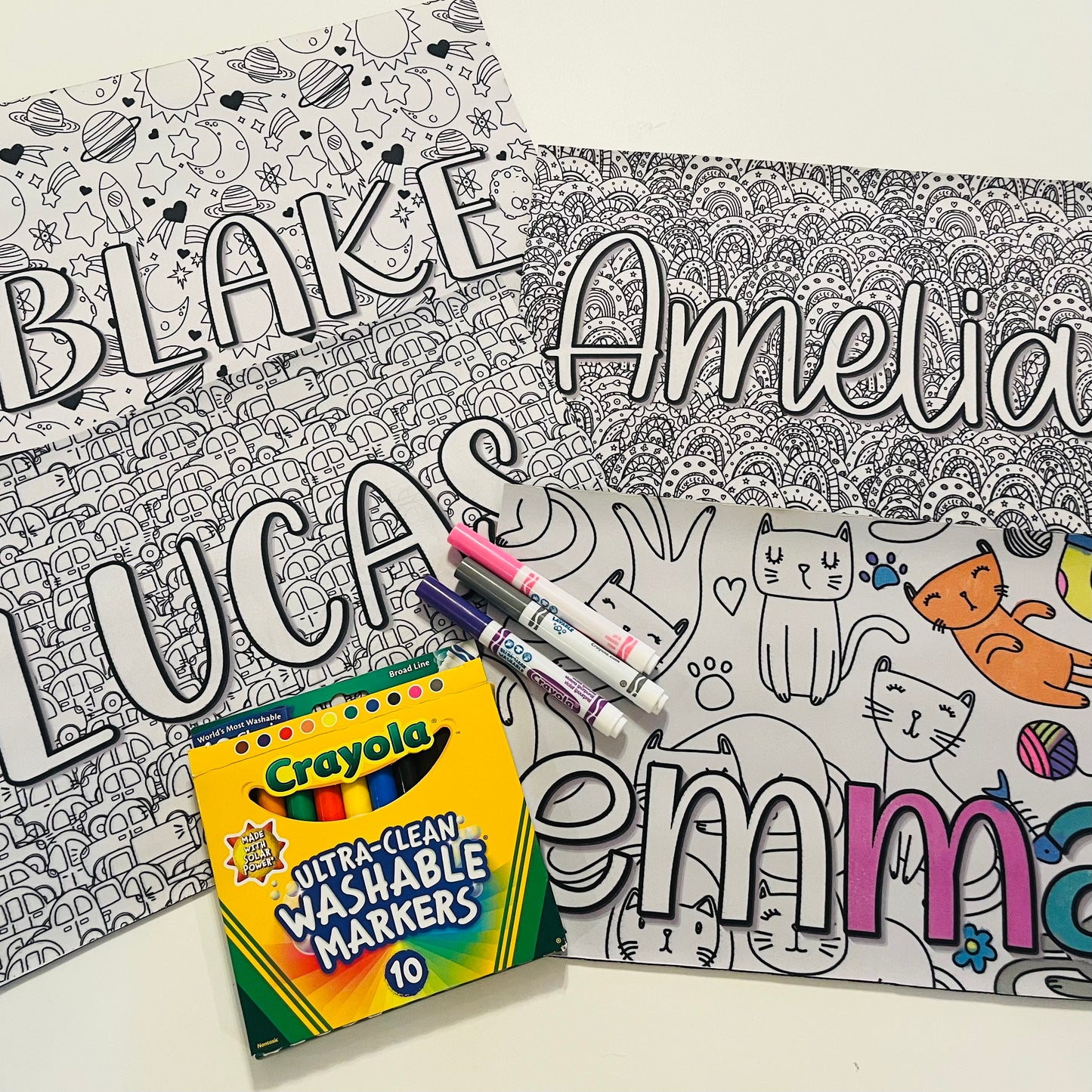 Personalized Coloring Name Placemat