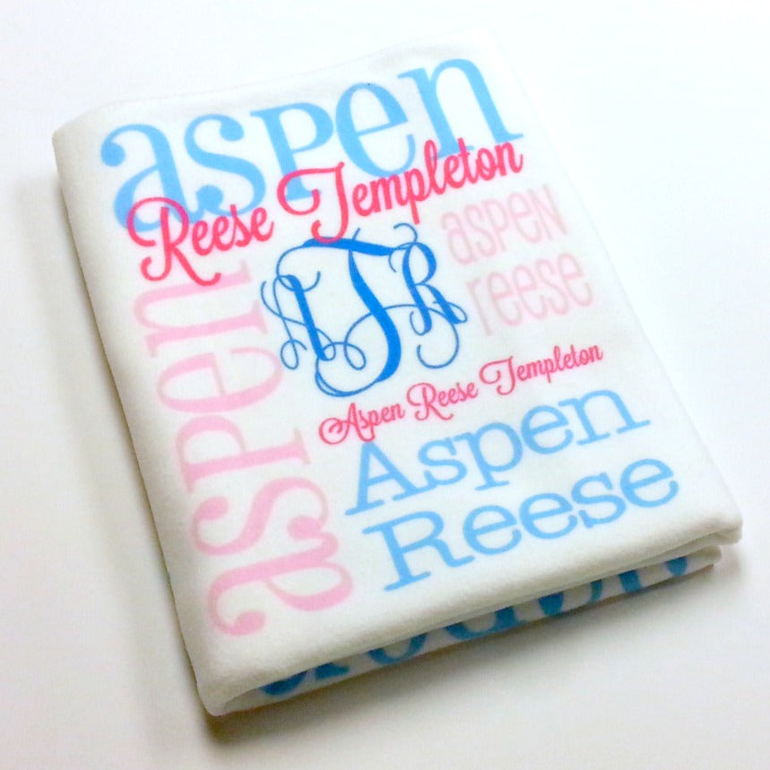 Personalized Baby Name Blanket - Classic Design - The Madelyn