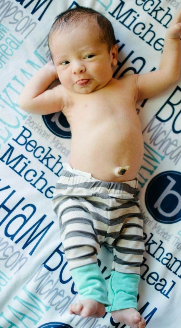 Personalized Baby Name Blanket - Circle Initial Design - Beckham
