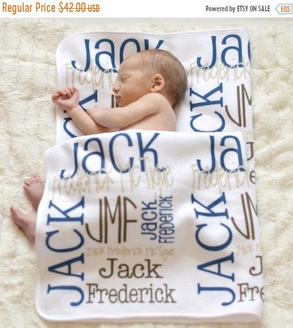 Personalized Baby Name Blanket - Classic Design - The Emilio