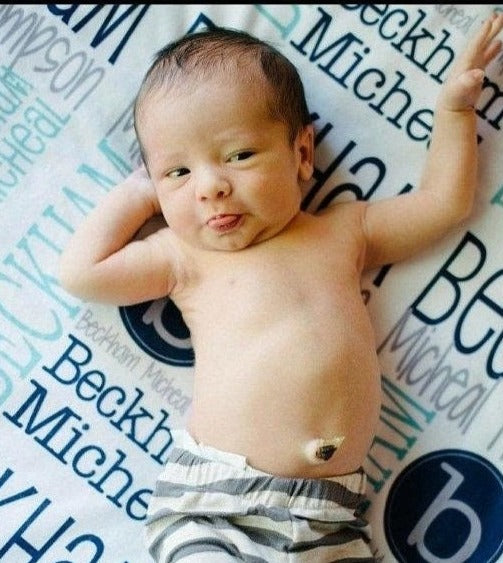 Personalized Baby Name Blanket - Circle Initial Design
