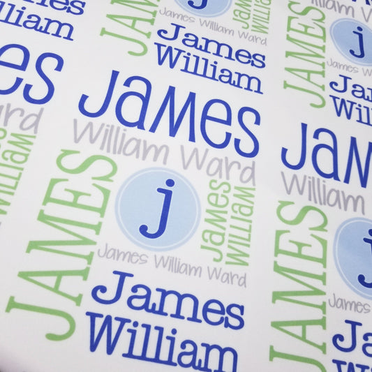 Personalized Baby Name Blanket - Circle Initial Design