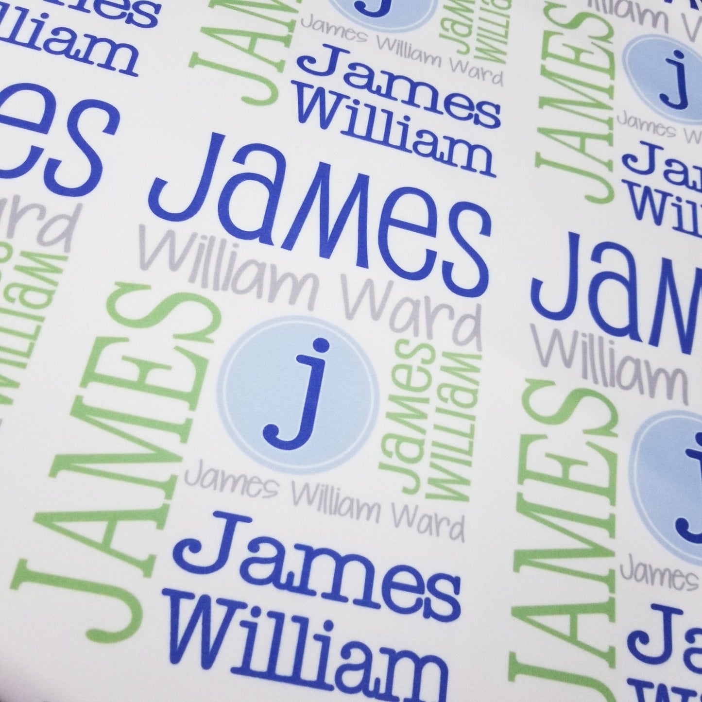 Personalized Baby Name Blanket - Circle Initial Design - Beckham