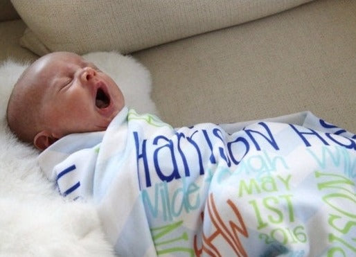 Personalized Baby Name Blanket - Classic Design - The Harrison