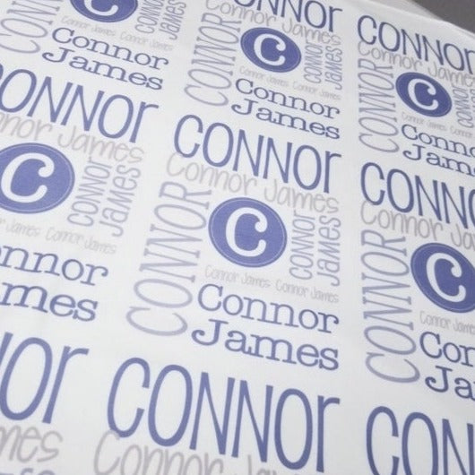 Personalized Baby Name Blanket - Circle Initial Design - Beckham