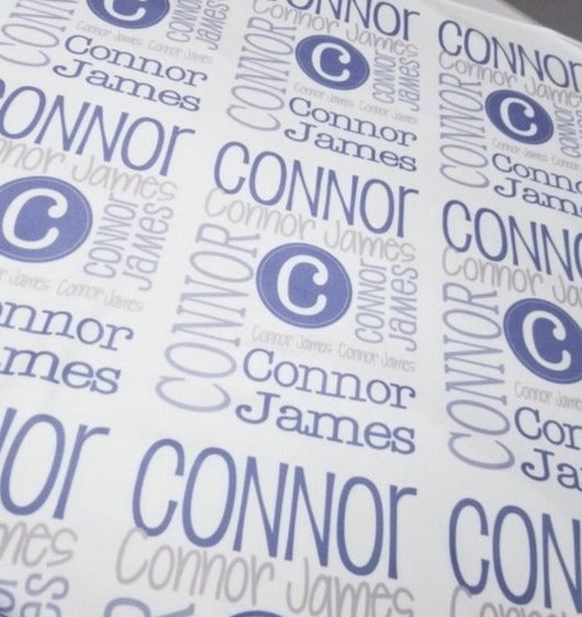 Personalized Baby Name Blanket - Circle Initial Design