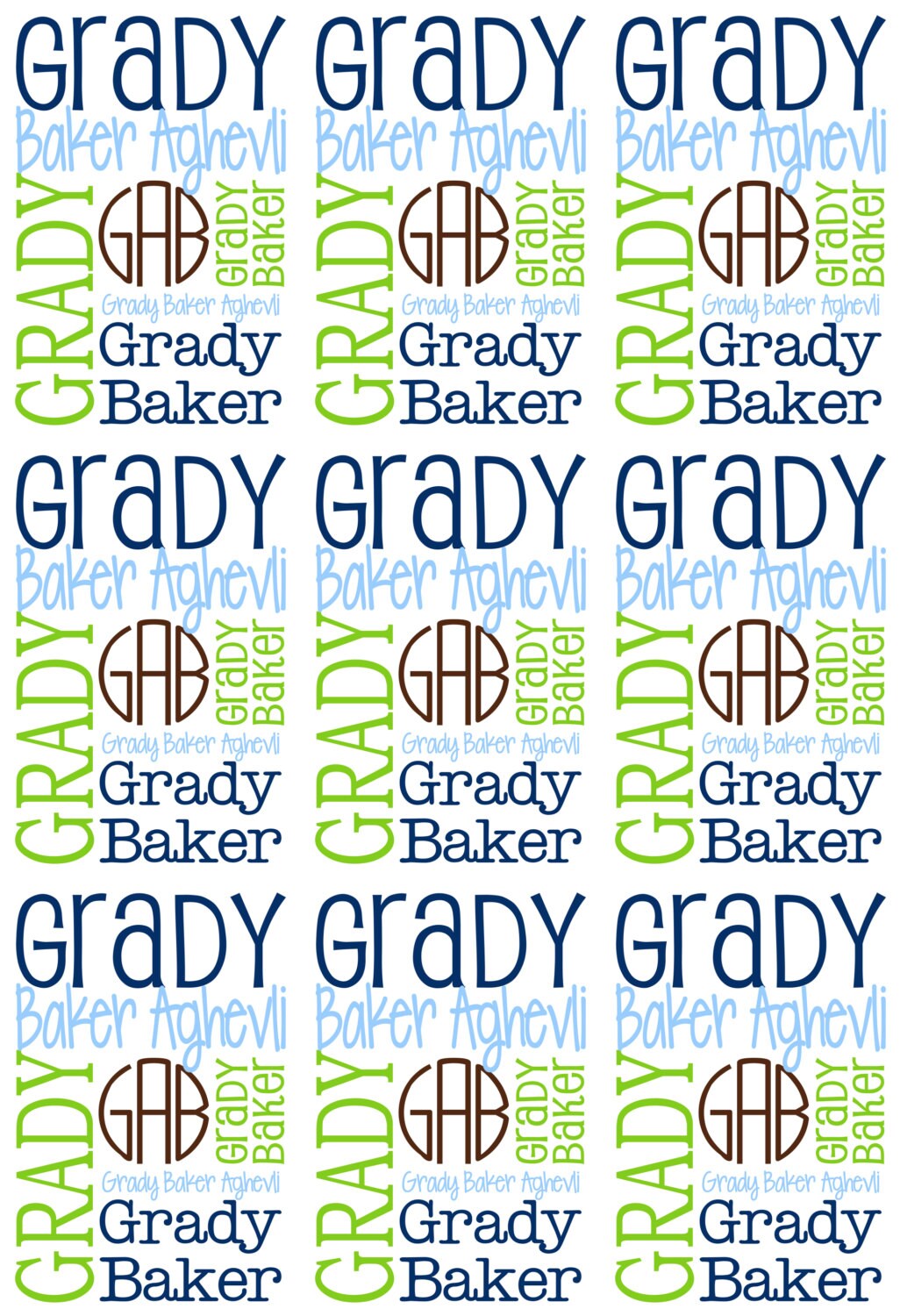 Personalized Baby Name Blanket - Classic Design - The Grayson