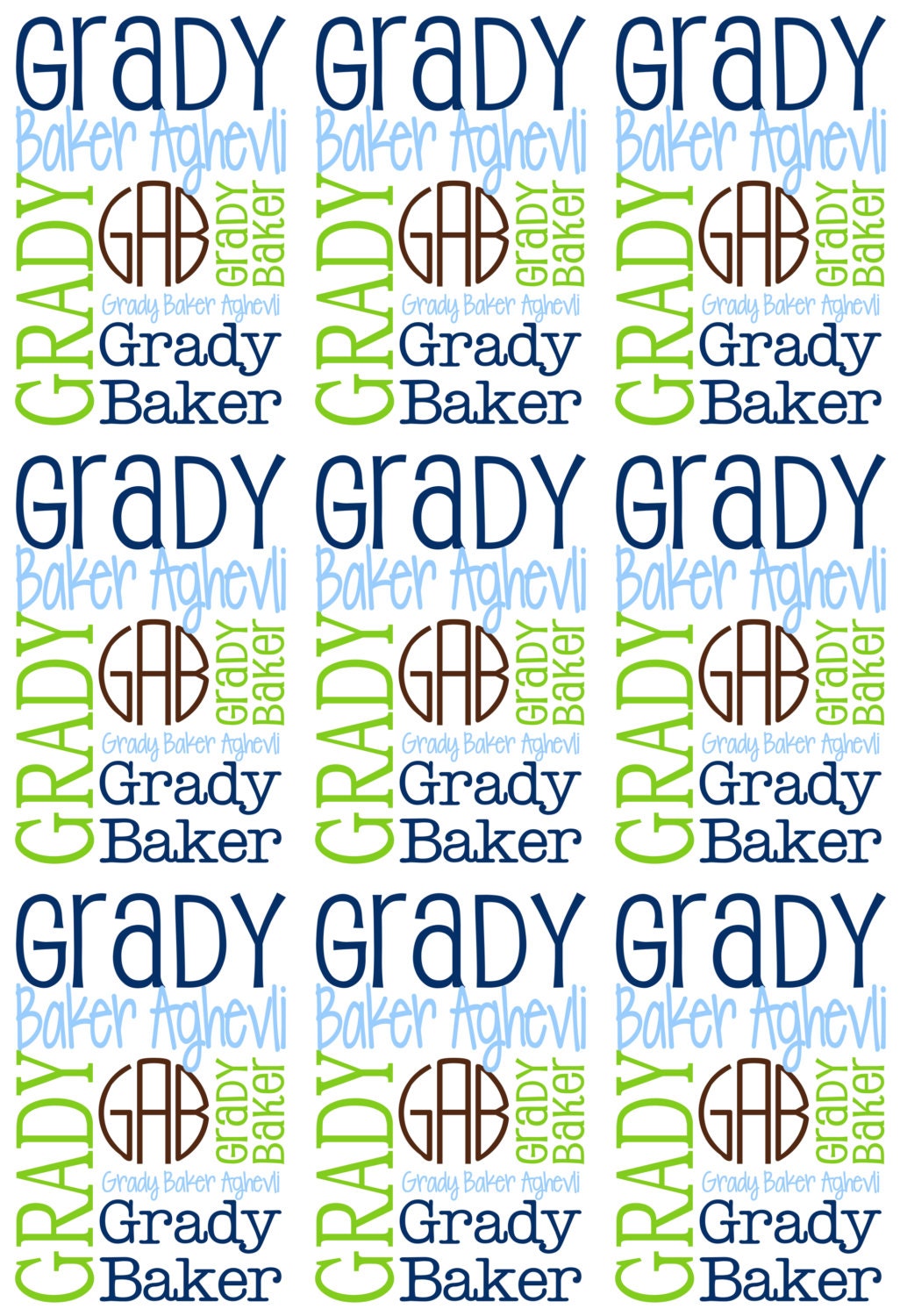 Personalized Baby Name Blanket - Classic Design - The Lucas