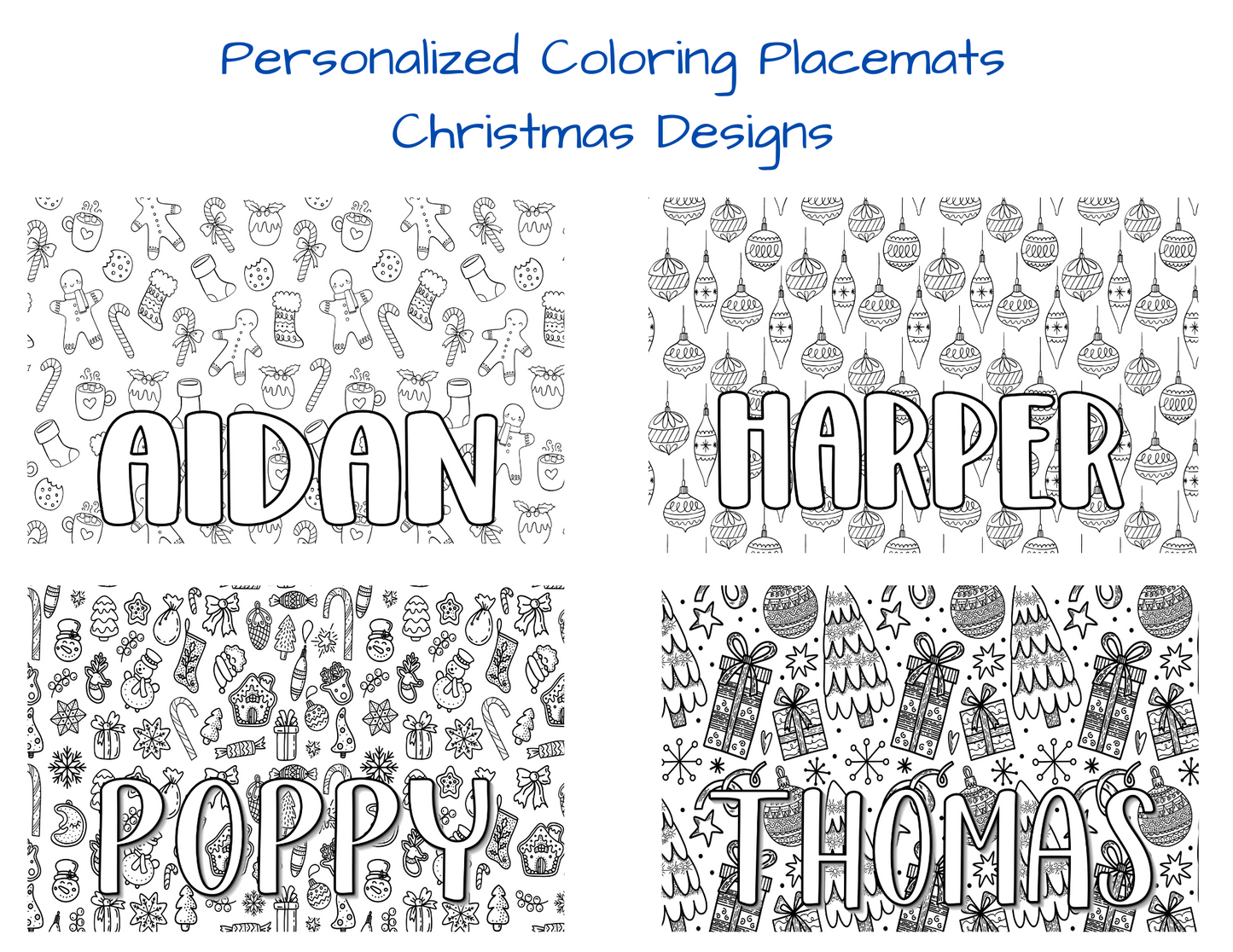 Personalized Christmas Coloring Placemat