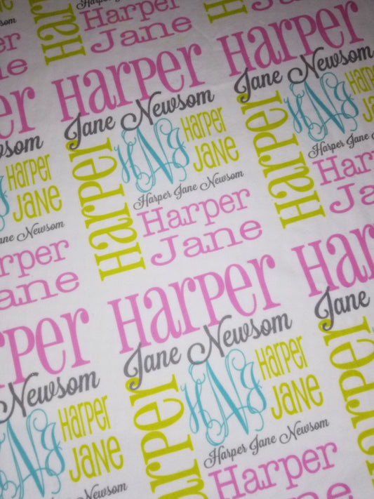 Personalized Baby Name Blanket - Classic Design - The Harper Jane
