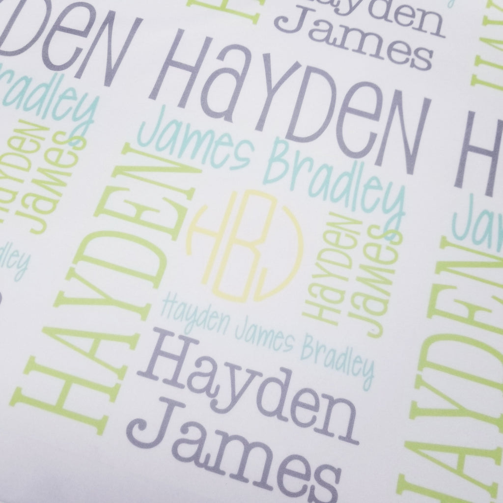 Personalized Baby Name Blanket - Classic Design - The Hayden