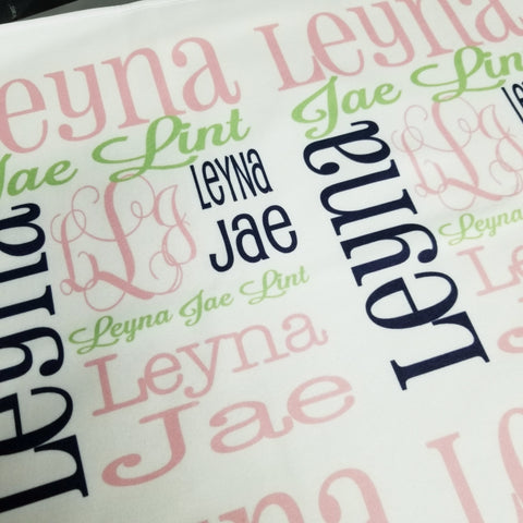 Personalized Baby Name Blanket - Classic Design - The Leyna