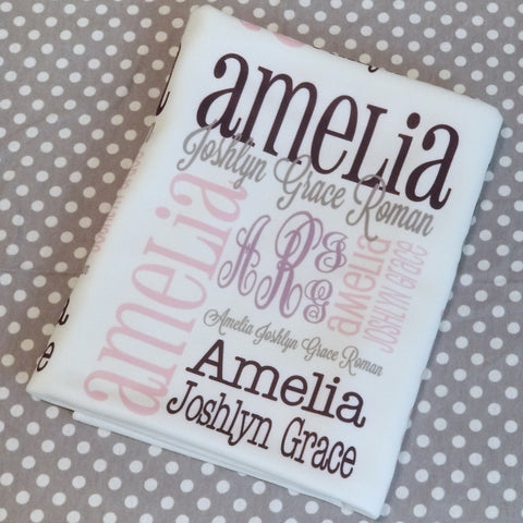 Personalized Baby Name Blanket - Classic Design - The Amelia