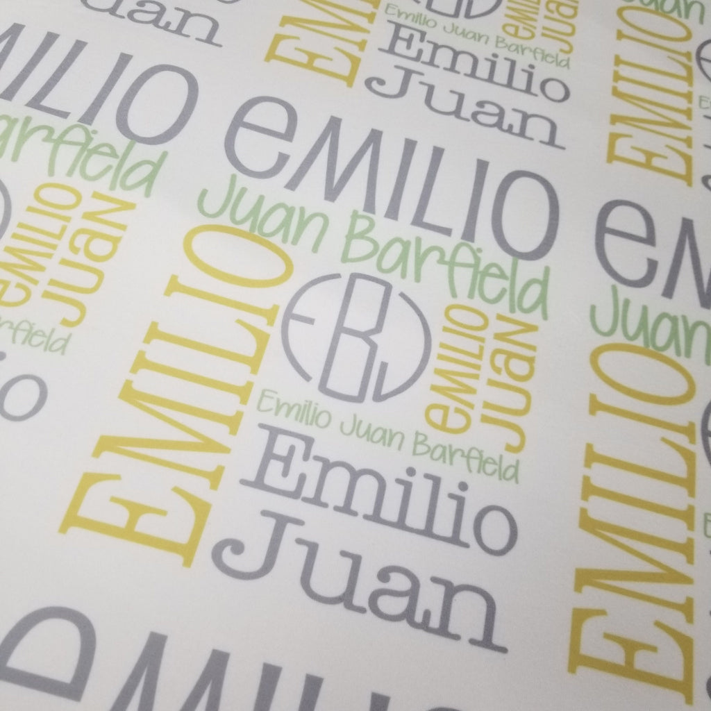 Personalized Baby Name Blanket - Classic Design - The Emilio